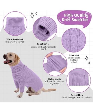 Cit toile Classic Knitted Dog Sweater | Soft & Warm Turtleneck for Small & Medium Dogs | Purple Lila-1 | Perfect for Cold Weather - Buy Online on GoSupps.com