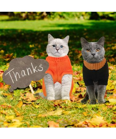 HUMLANJ 2-Pack Knitted Cat Sweater | Thanksgiving Turtleneck Turkey Kitty Sweater | Pet Cat Sweaters for Warmth | X-Small - Buy Online on GoSupps.com