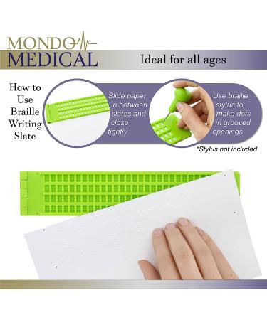 MonMed Braille Fingerboard Writing Slate - 4 Line Embosser Plate for Blind & Visually Impaired - Buy Online on GoSupps.com