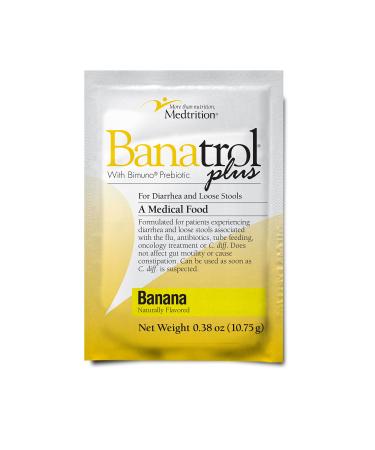 Banatrol Natural Anti-Diarrheal with Prebiotics, Relief for IBS, Recurring Diarrhea, Clinically Supported Medical Food, Non-Constipating, 21 Servings (Banana)