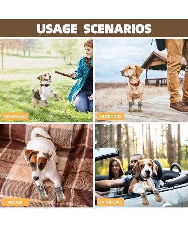Hcpet Small Dog Shoes 4Pcs Paw Protector for Hot Pavement & Winter Snow - Khaki, 1.29 Width - Ideal for 6.6-11.0 lbs Dogs - Buy Online on GoSupps.com