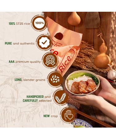 Insta Rice Premium ST25 Rice Fragrant Rice Sticky Rice from Vietnam - Versatile Use Aromatic Rice 10 kg - Buy Online on GoSupps.com