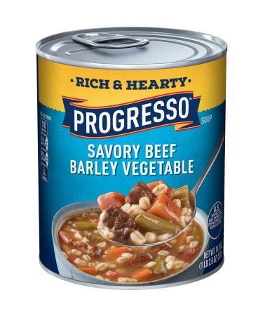 Progresso Soup, Rich & Hearty, Savory Beef Barley Vegetable Soup, 18.6 oz Cans
