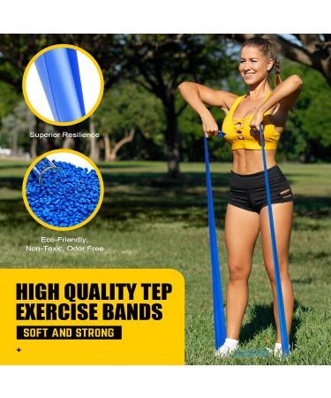 Non-Latex Resistance Bands Set for Strength Training & Physical Therapy - 1.5m Length - 3 Different Strength Levels - Yoga, Pilates, Stretching - Home Workout Bands (Yellow/Pink/Blue) - Buy Online on GoSupps.com