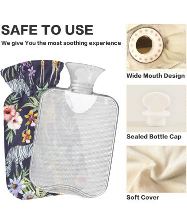 Shop Tropical Palm Leaves Giraffe Zebra Heat Bottles - 2L Hot Water Bag for Pain Relief & Warmth | Ideal for Pregnant Women - Buy Online on GoSupps.com