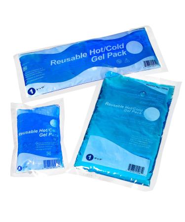 Flexible Gel Ice Packs for Injuries Reusable (3-Pack) Each Ice Pack / Cold Pack Different Size for Shoulder Knees Back Neck