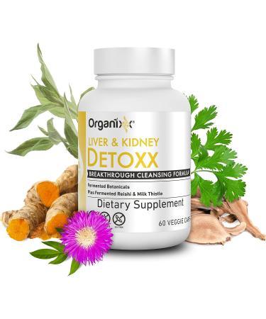 Organixx Liver & Kidney Detox Cleanse Supplement - 60 Vegetarian Capsules - Buy Online on GoSupps.com