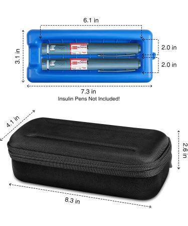 MEDMAX Insulin Pen Carrying Cooler Case - Portable Water-Resistant Diabetic Organizer with Ice Brick - Black - Buy Online on GoSupps.com
