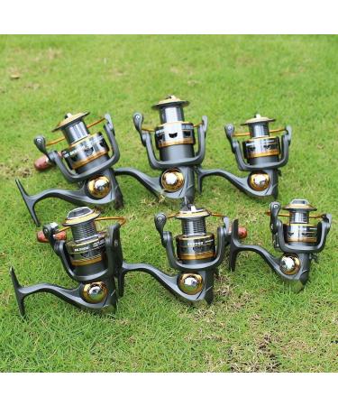 Sougayilang Spinning Fishing Reel | Left/Right Interchangeable Wood Handle | Metal Body | 5.2/5.1 Gear Ratio | 11BB | Inshore, Boat, Rock, Freshwater, Saltwater Fishing - DK1000 - Buy Online on GoSupps.com