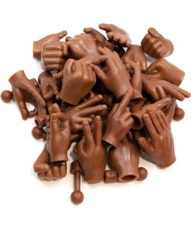 Dark Skin Tiny Finger Hands 2 Pack - Miniature Rubber Hand Puppets for Prank - Left and Right Finger Hands - Buy Online on GoSupps.com