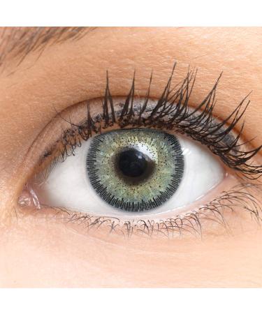 Gray colored contact lenses viola - gray gray very strongly covering silicone comfort novice from glamlens + container - 1 pair (2 pieces) - Dia 14.50 - Without strength 0.00 diopters
