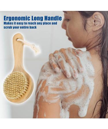 VOCOSTE Bath Brush Back Scrubber Wood - Short Handle Brown 7.9 Inches - Buy Online on GoSupps.com