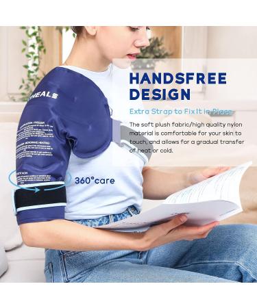 IGOHEALS Shoulder Ice Pack Wrap for Rotator Cuff Injuries - Hot Cold Therapy for Pain Relief & Recovery - Left/Right Shoulder for Men & Women - Navy 003 - Buy Online on GoSupps.com