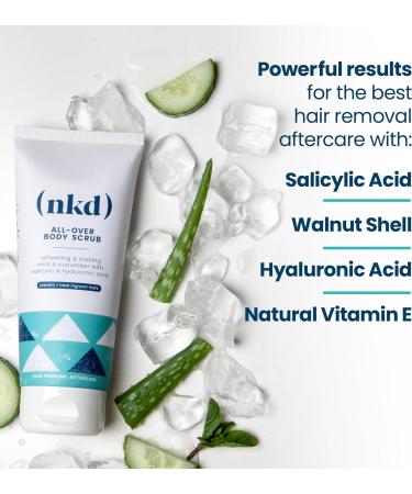 Smoothing Mint & Cucumber Exfoliating Body Scrub - Post-Waxing Treatment for Ingrown Hair - Pubic Area Waxing Exfoliant - 200g - Buy Online on GoSupps.com