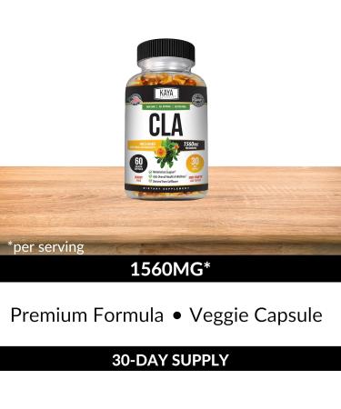 Kaya Naturals CLA Capsules Conjugated Linoleic Acid Non-GMO & Gluten-Free (60 Count (Pack of 1)) - Buy Online on GoSupps.com