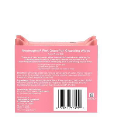Neutrogena Oil-Free Pink Grapefruit Makeup Wipes for Acne Prone Skin - Twin Pack - Buy Online on GoSupps.com