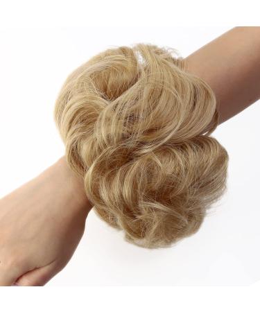 JJstar Messy Hair Bun Curly Wavy Scrunchies - Natural Blonde Chignon for Women & Girls - Buy Online on GoSupps.com