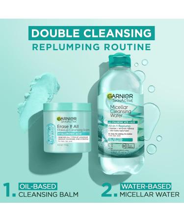 Garnier Erase It All Makeup Cleansing Balm with Hyaluronic Acid, Replumping Facial Cleanser and Makeup Remover, 4.2 Oz - Buy Online on GoSupps.com