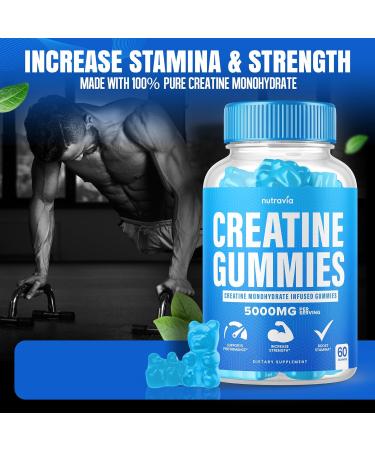Buy Creatine Gummies - 5g Creatine Monohydrate for Strength & Endurance | 60 Micronized Gummies for Men & Women - International Shipping Available - Buy Online on GoSupps.com