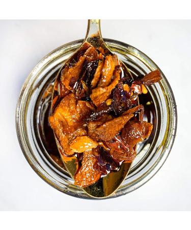 Hot Crispy Oil Original - Spicy Gourmet Olive Oil Infused with Garlic, Shallots, and Chili Peppers - 6 oz Jar (Vegan, Gluten-Free) - Ideal for Pizza, Pasta, Salads & More - Buy Online on GoSupps.com