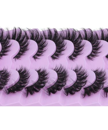 Mnik Lashes Fluffy False Eyelashes 7 Pairs 20mm D Curl Russian Wispy Cat Eye Natural Look - FANXITON D-20MM-02 - Buy Online on GoSupps.com