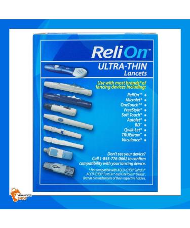 ReliOn Ultra Thin Lancets 30 Gauge with Venancio sFridge Sticker, 200 Count - Buy Online on GoSupps.com