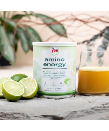 Amino Energy Limette Pre-Workout Booster | 350g Amino Acids Powder with Citrulline Malate L-Tyrosine & Caffeine | Boost Energy & Focus with Lemon Flavor - Buy Online on GoSupps.com