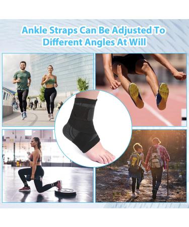 Ankle Brace for Sprained Ankle - Compression Support Sleeve for Achilles Tendonitis & Foot Pain Relief | Unisex Wrap with Strap for Torn Ligaments & Sprains - Buy Online on GoSupps.com