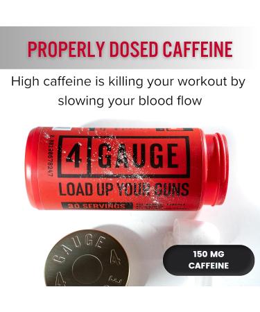 4 Gauge Explosive Preworkout | 30 Servings | Jitter-Free Nitric Oxide Booster | L-Citrulline L-Carnitine Creatine | No Artificial Ingredients | Fruit Blast - Buy Online on GoSupps.com