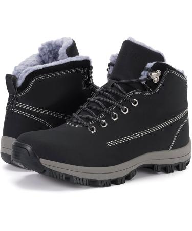 WHITIN Men's Waterproof Cold-Weather Boots 14 Black Nubuck