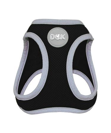 DDOXX Reflecting Airmesh Step -in Dog harness - adjustable breast puppy dishes for all sizes - XL (black) breast size: 48-55 cm black