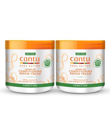 Cantu Leave-In Conditioning Repair Cream with Shea Butter 16 oz (Pack of 2) (Packaging May Vary) 16 Ounce (Pack of 2)