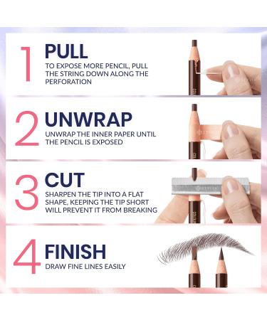 Stylia Eyebrow Pencil Set - 12 Pieces Brown | Long-Lasting Microblading Eyebrow Pencils for Women | Perfect for Marking Filling & Outlining - Buy Online on GoSupps.com