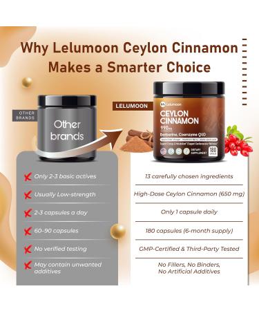 Ultra Ceylon Cinnamon 990 mg with Berberine CoQ10 ACV & Hawthorn Supports Energy Metabolism & Cardiovascular Wellness 180 Capsules 180 count (pack of 1) - Buy Online on GoSupps.com
