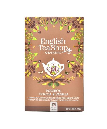English Tea Shop Rooibos Chocolate Vanilla Organic 20 Sachet Tea Bags (Pack of 3)