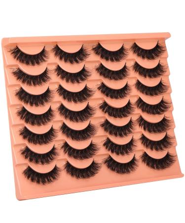 Fluffy Faux Mink False Eyelashes - Natural Look, Thick & Wispy | 14 Pairs - Buy Online on GoSupps.com