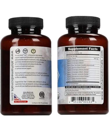 Aloha Medicinals Immune Assist 24/7 Organic Mushroom Supplement - 90 Tablets x 2 Packs - Buy Online on GoSupps.com