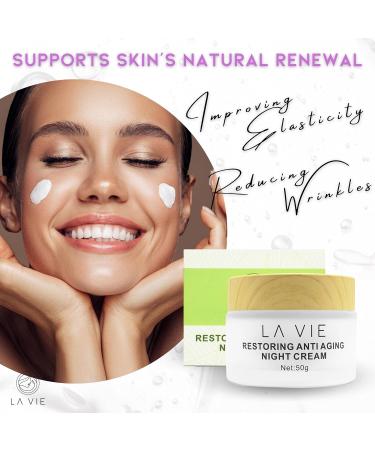 La Vie Anti-Aging Night Cream - Women's Retinol Moisturizer with Niacinamides & Hyaluronic Acid - 1.7 Fl Oz for Wrinkle Reduction & Youthful Glow - Buy Online on GoSupps.com
