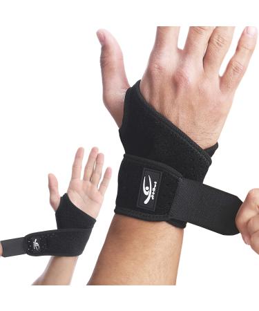 HiRui Wrist Brace Wrist Wraps  Compression Wrist Straps Wrist Support for Workout  Tendonitis  Recovery  Carpal Tunnel Arthritis  Pain Relief - Comfort Day&Night Support  Adjustable Wrist Stabilizer (Large  Black-Right H...