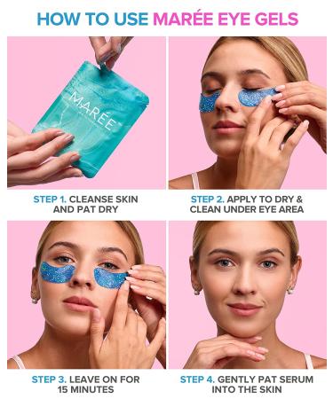 Maree Eye Gel Pads - Natural Marine Collagen with Hyaluronic Acid for Wrinkles, Puffy Eyes, Dark Circles, and Eye Bags - Anti Aging Mask Patches - Buy Online on GoSupps.com