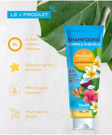 ParaSol - Body and hair shampoo with Mono de Tahiti - 97% natural origin - 0% Sulfate Silicone Paraben - Made in France - Buy Online on GoSupps.com