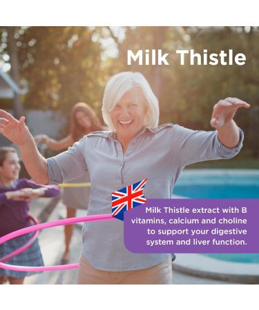 Healthspan Milk Thistle Complete (90 Tablets) | 50mg Milk Thistle Extract | with B Vitamins Calcium & Choline to Support Your Digestive Health & Liver Function | Vegan Friendly - Buy Online on GoSupps.com