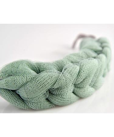 HOME-X Green Long Stretch Braided Bath Sponge Exfoliating Loofah Set - 2 Pcs-11 - Buy Online on GoSupps.com