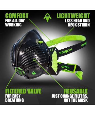 Stealth Respirator Mask with Filters Half Mask Respirator & Dust Mask. Fume Sanding Welding & Woodworking Respirator Medium/Large - Buy Online on GoSupps.com