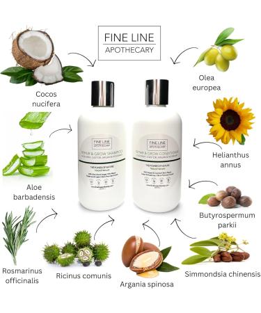 99% Natural SHAMPOO - REPAIR & GROWTH - COCONUT CASTOR ARGAN & ROSEMARY - 250 ml by Fine Line Apothecary. - Sulfate Free Paraben Free Silicone Free. Leaves your Hair Manageable. Concentrated. - Buy Online on GoSupps.com