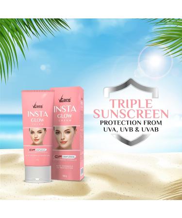 VCare Insta Glow Cream with Enhanced UV Protection for Brighter Skin 50 grams - Buy Online on GoSupps.com