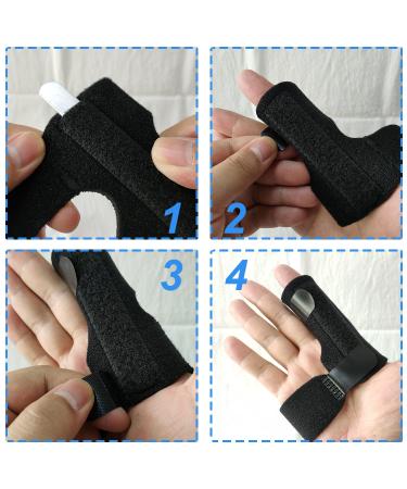 Topbine 2-Piece Black Neoprene Finger Rail - Support for Sports Injuries Broken Fingers & Joint Pain | International Shipping Available - Buy Online on GoSupps.com
