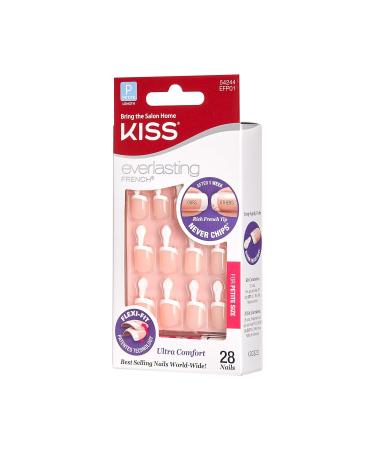 KISS Everlasting French Nails Kit Petite Length 28 Nails EFP01 - 6 Pack (168 Nails Total) - Buy Online on GoSupps.com