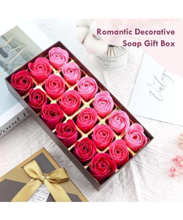 JIALEEY Floral Scented Rose Petal Bath Soap Set - 18 PCS Pink Guest Soap with Plant Essential Oil, Ideal Gift for Her, Women, Teens, Girls, Mom - Perfect for Birthdays - Buy Online on GoSupps.com