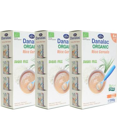 Danalac Organic Baby Porridge Sugar Free 200g - Rice Flakes (Pack of 3) | Healthy Infant Nutrition - Buy Online on GoSupps.com